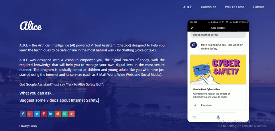 Alice Safety Bot - the Artificial Intelligence (AI) powered Virtual ...