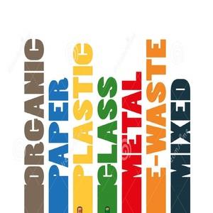 Mini trash types segregation recycling bins categories composition infographic waste consisting organic paper plastic glass 53717538