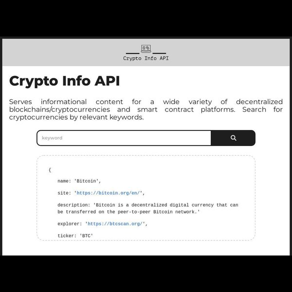 Crypto Info API