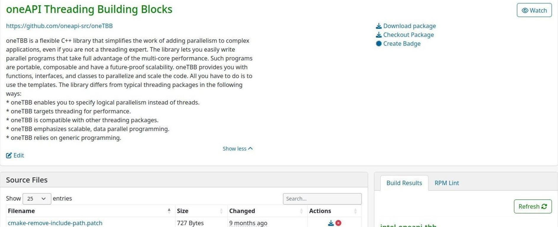Library of oneAPI-TBB version 2021.9.0 available for openSUSE Linux.