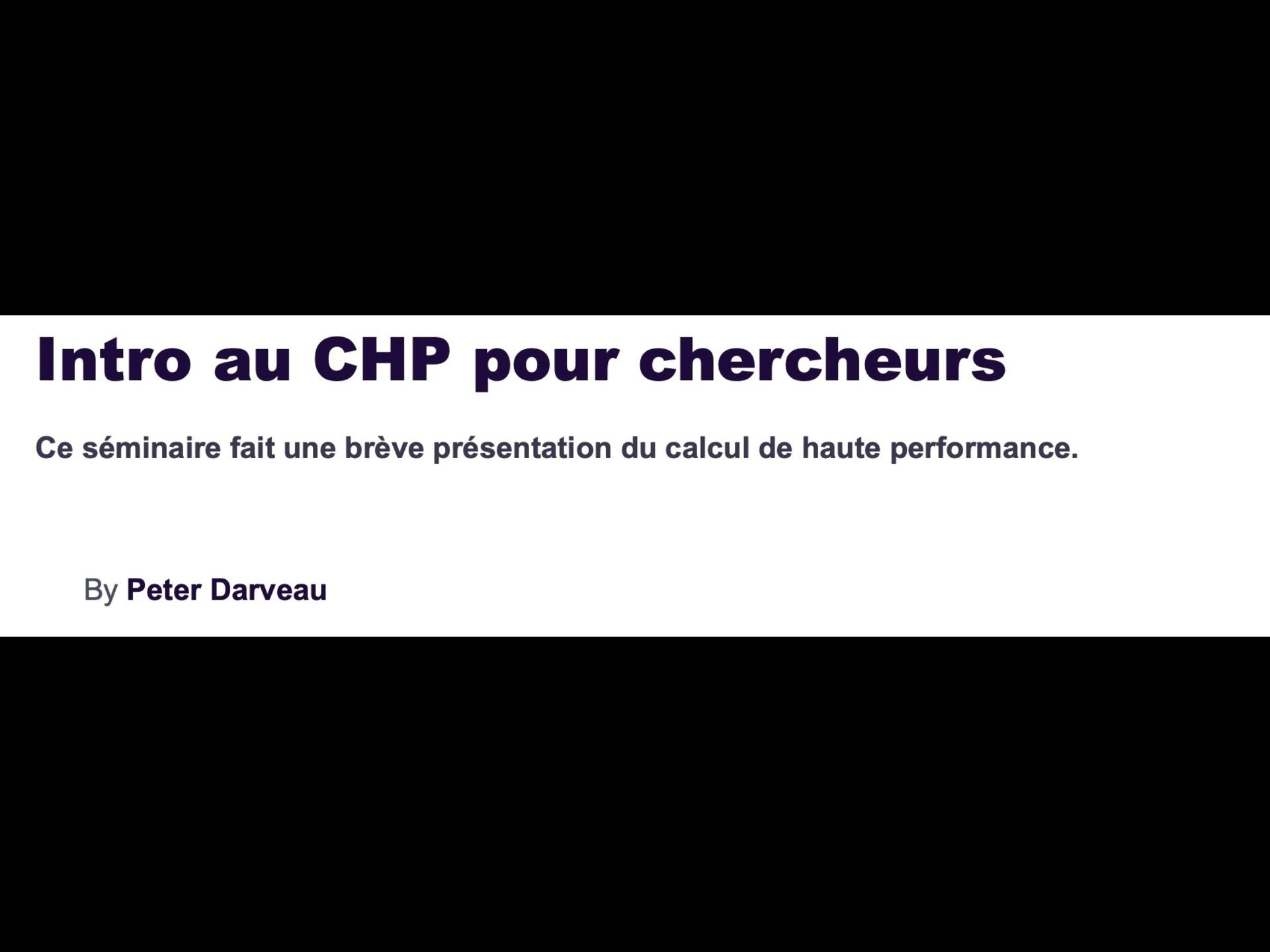 Intro to HPC for research