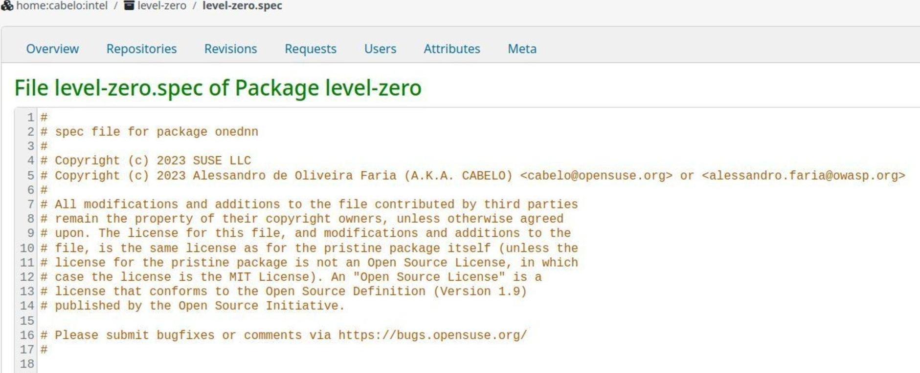Builld 1.14.0 version oneAPI Level Zero for official openSUSE Linux