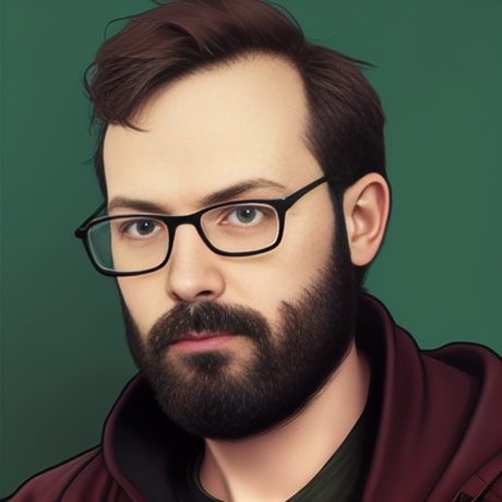 Bigger 04615 1956358370 portrait of a evandb person wearing glasses   blue background      dramatic lighting  tone mapped  intricate  elegant  highly de