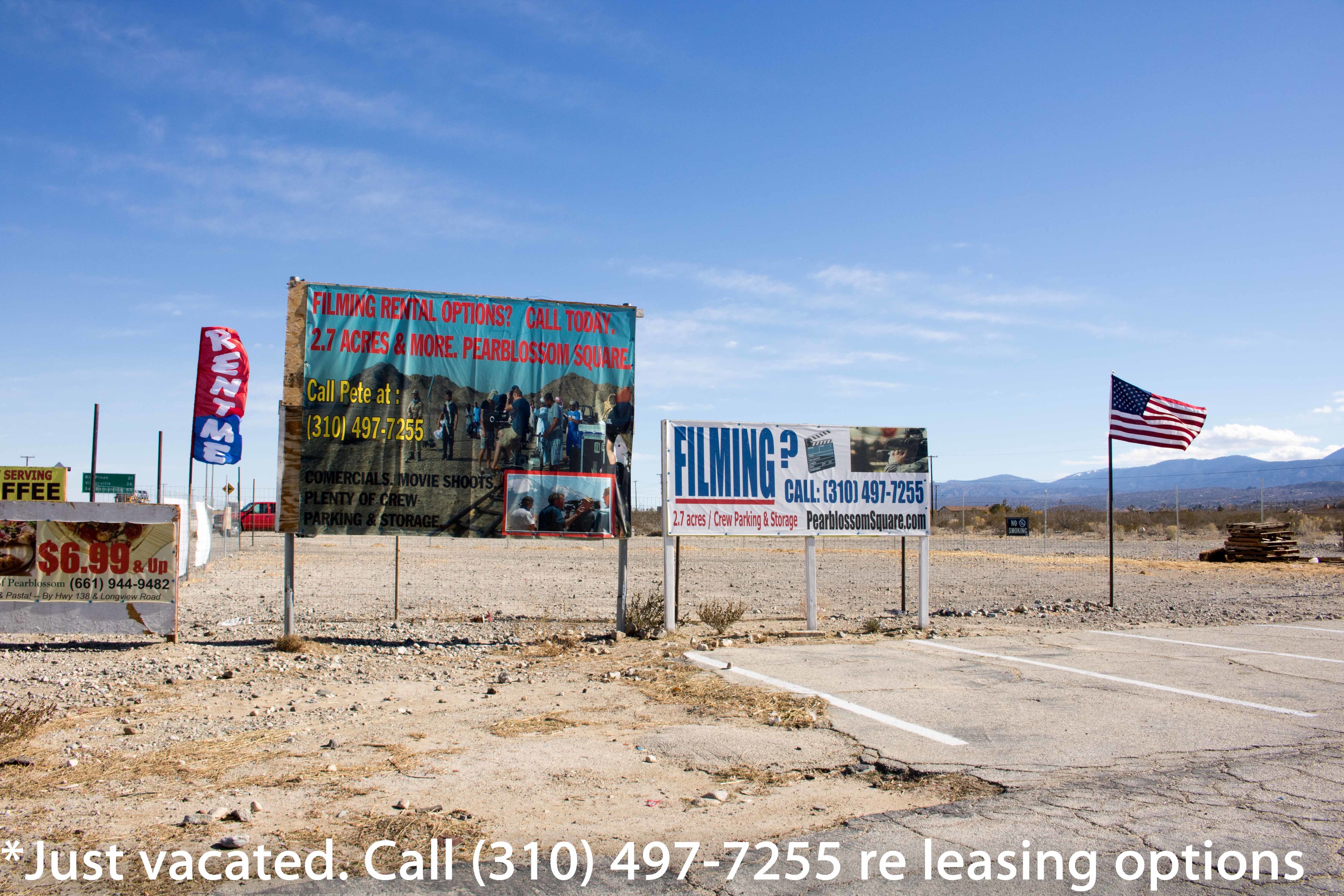 HWY 138 ADJACENT - LAND + SHOPPING CENTER (UP TO GRADED LAND + 70 MARKED PAVED PARKING SPACES); Storage/Basecamp/Filming/storage. Tons parking/fenced area. HWY 138 ADJACENT - LAND + SHOPPING CENTER (UP TO GRADED LAND + 70 MARKED PAVED PARKING SPACES); Storage/Basecamp/Filming/storage. Tons parking/fenced area.
